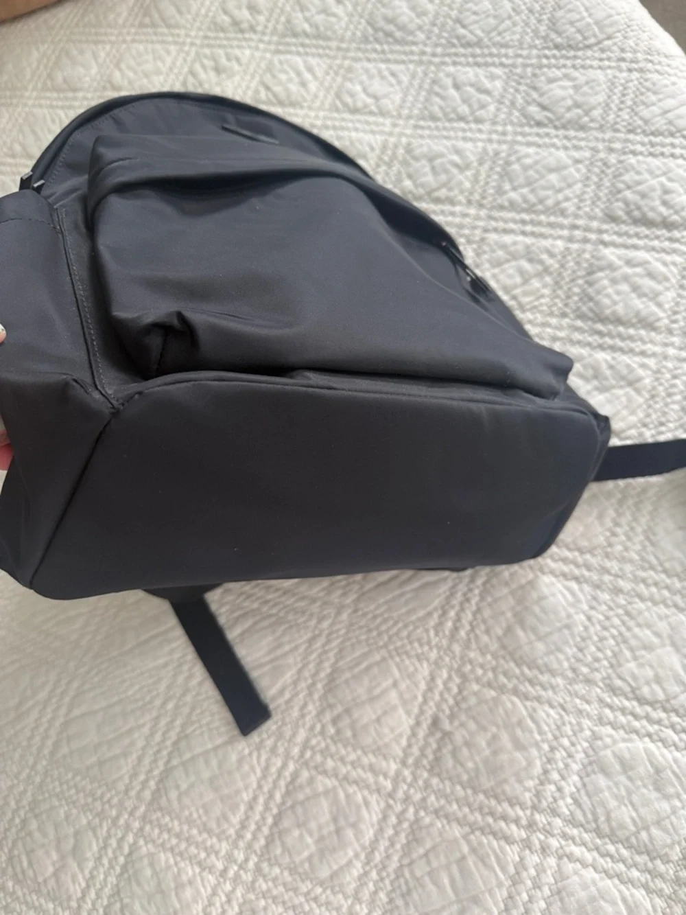 Tory Burch Ella Backpack Black Nylon Logo Backpack